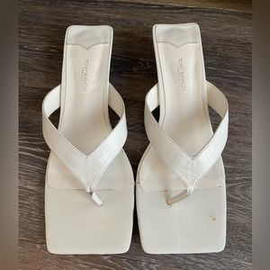 White Heeled Flip Flops